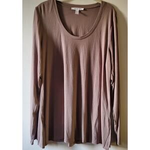 Peace Love World The Ashley Shirt Brown Sz Medium Long Sleeve A383605 Women